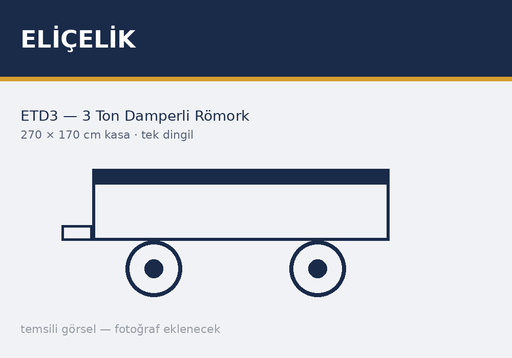ETD3 — 3 Ton Tek Dingil Damperli Römork
